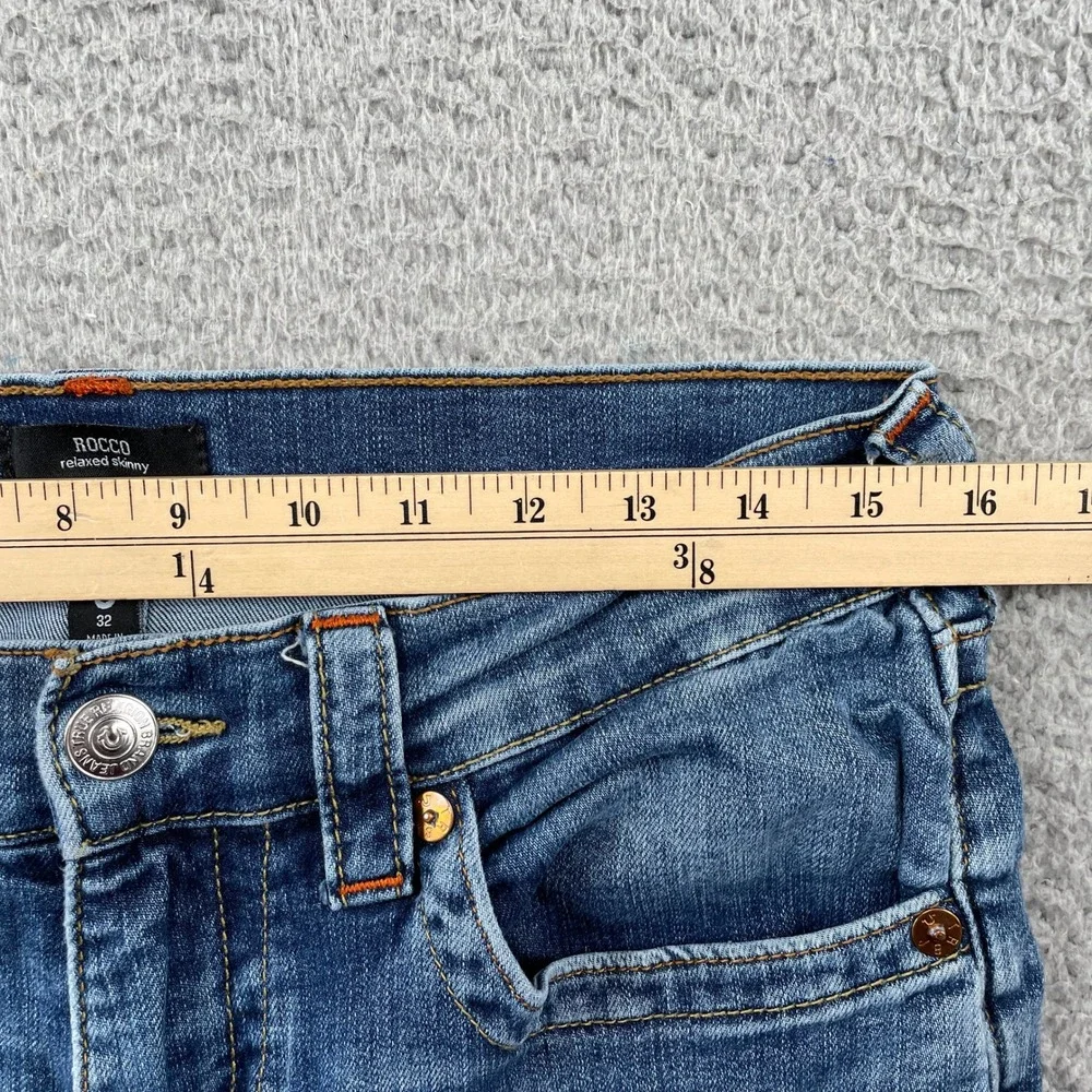 True Religion Jeans Mens 32 Blue Rocco Relaxed Skinny Denim Casual Classic